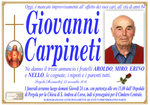 manifesto funebre di Carpineti Giovanni