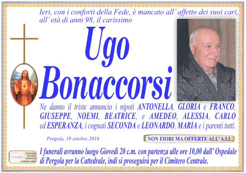 manifesto funebre di Bonaccorsi Ugo