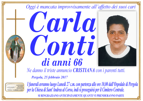 manifesto funebre di Conti Carla