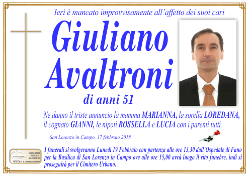 manifesto funebre di Avaltroni Giuliano