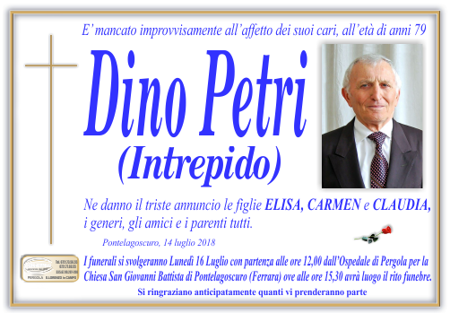 manifesto funebre di Petri Dino