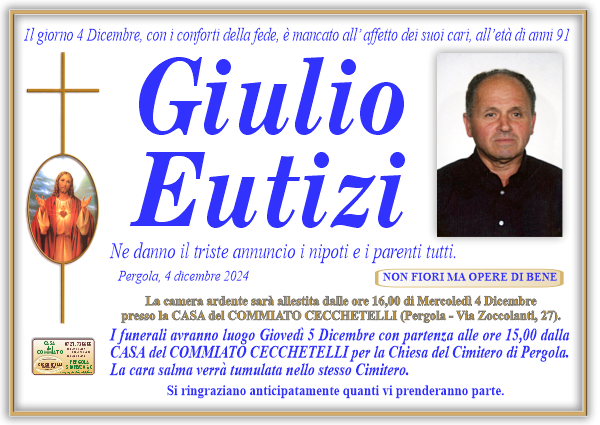 manifesto funebre di Eutizi Giulio