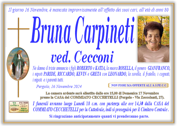 Necrologio di Bruna Carpineti