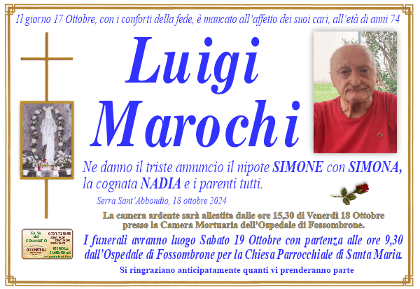 manifesto funebre di Marochi Luigi