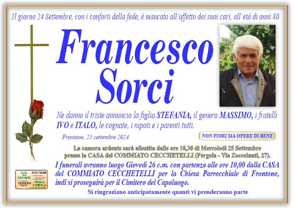 manifesto funebre di Sorci Francesco